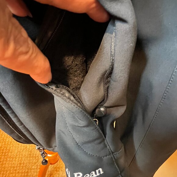 L.L.Bean Women's Black Fleece Lined Full Zip Jacket Bkack Size XL Windproof Coat - Picture 5 of 12